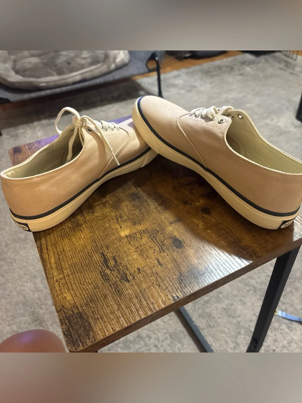 Sperry Classic CVO Men’s Canvas Lace-Up Sneakers Tan/Navy US 9 NWOT